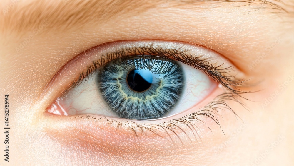 Obraz premium A close-up view of a futuristic eye surrounded by digital business concepts and a visionary focus