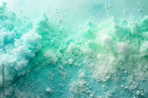 Aqua foam to pale mint with airy watercolor dust