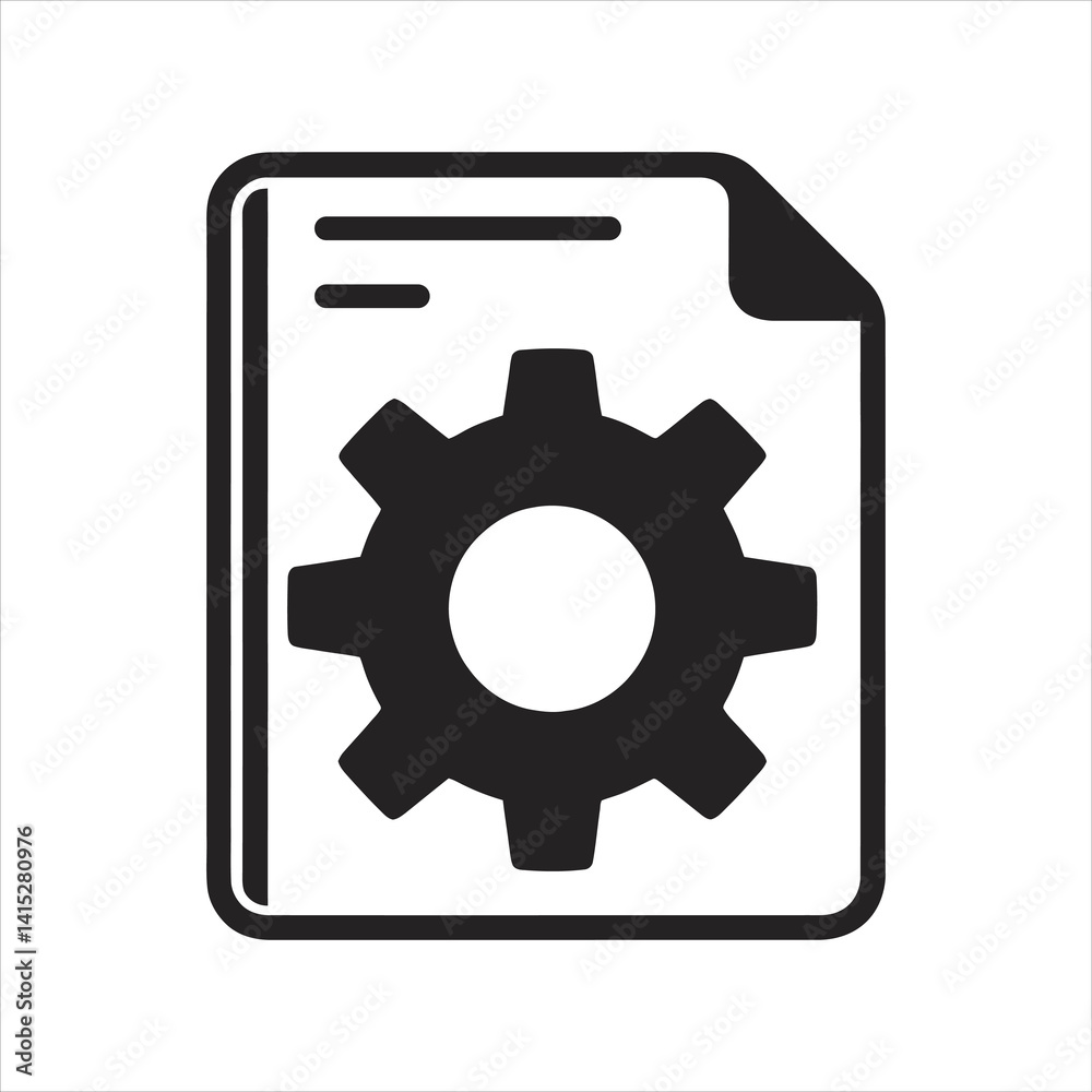 Document icon with gear, representing settings or configuration Document icon with gear, representing settings or configuration