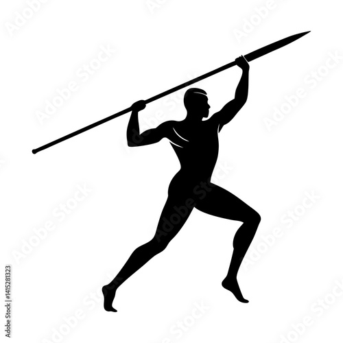 Javelin thrower athlete sport silhouette graphic