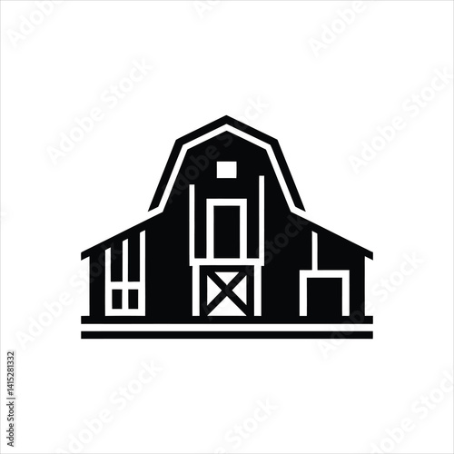 Barn icon, representing agriculture, farming, or rural architecture