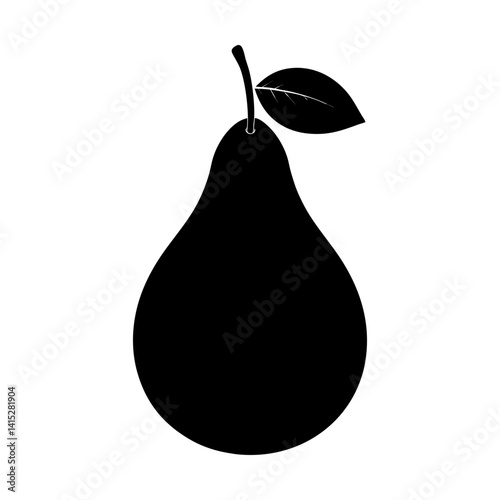 Pear fruit simple graphic illustration design art silhouette