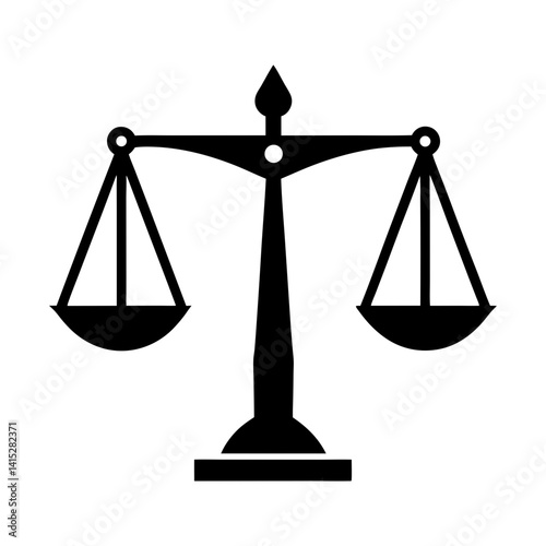 Scales of justice symbol representing legal balance silhouette
