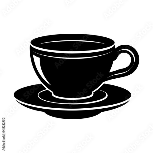 Simple graphic of a cup of tea or coffee vector silhouette