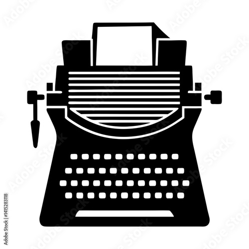 Vintage typewriter antique writing machine graphic silhouette