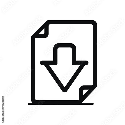 File download icon with downward arrow, representing file transfer or download action