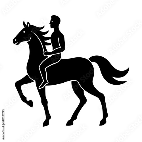 Equestrian sport horse riding silhouette graphic art