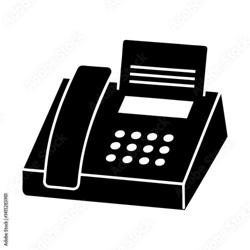 Office fax machine vector illustration graphic art silhouette