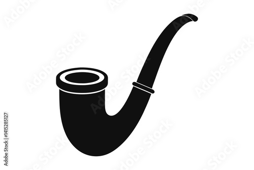 Tobacco pipe silhouette vector illustration isolated on white background