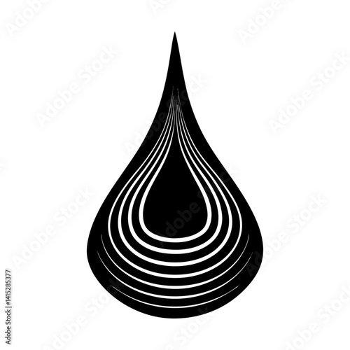 Abstract water droplet vector graphic illustration silhouette