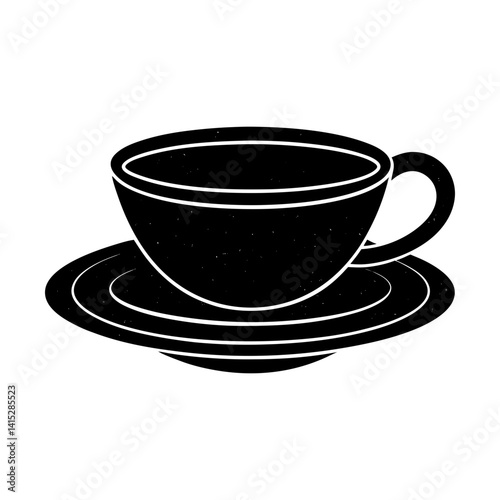 Elegant cup of tea vector graphic for websites silhouette