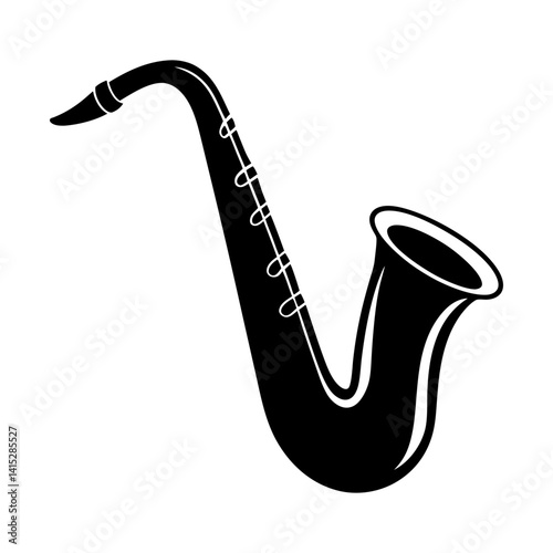 Saxophone musical instrument jazz brass vector art silhouette