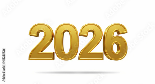 Golden 2026 New Year Number Background