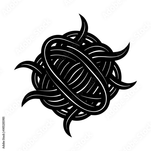 Abstract woven design element graphic illustration silhouette