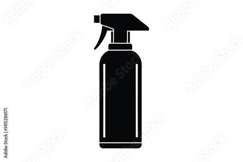 Simple Black Silhouette Spray Bottle Illustration