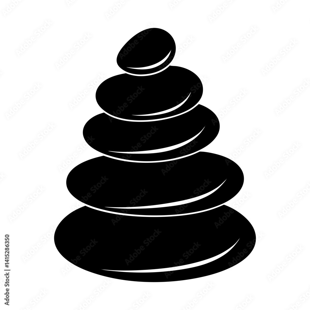 Stack of stones zen garden balanced rock design silhouette Stack of stones zen garden balanced rock design silhouette