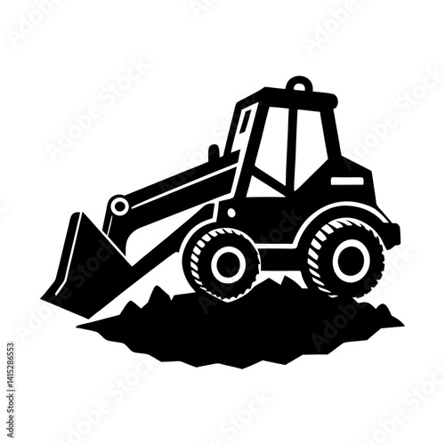 Excavator construction vehicle machinery equipment silhouette