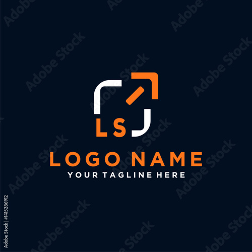 LS initials minimal modern technology logo design