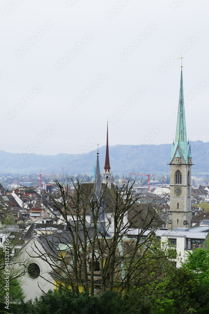 Fototapeta premium Zurich Switzerland Landmarks Buildings Holidays River 