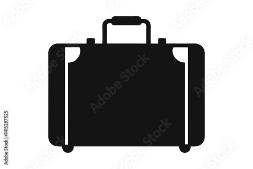 black suitcase isolated on white background