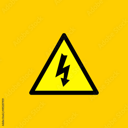 Electrical hazard symbol vector illustration. Electric high voltage danger hard icon, Warning sign. Dangerous electrical high voltage sign.