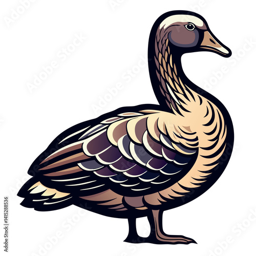 illustration-of-a-realistic-goose-on-a-white-background.