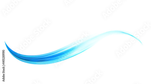 Blue Light Trail Speed Lines with Motion Effect Isolated on Transparent Background