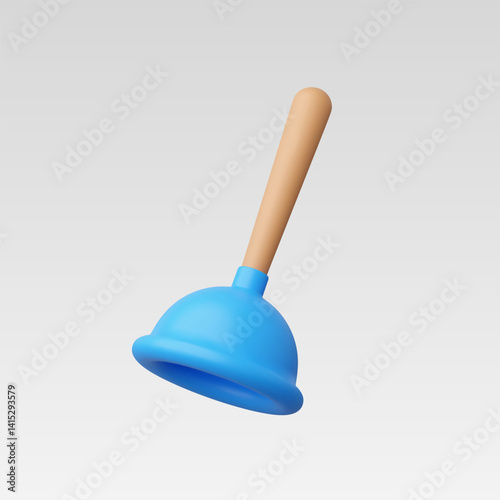 3d Realistic Plunger Icon vector illustration