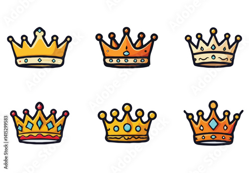 set of crowns vector
