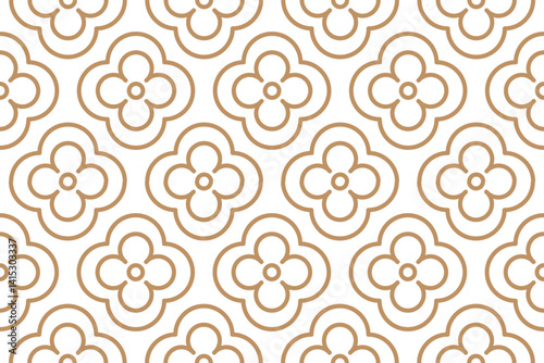vector seamless pattern with flower minimal 