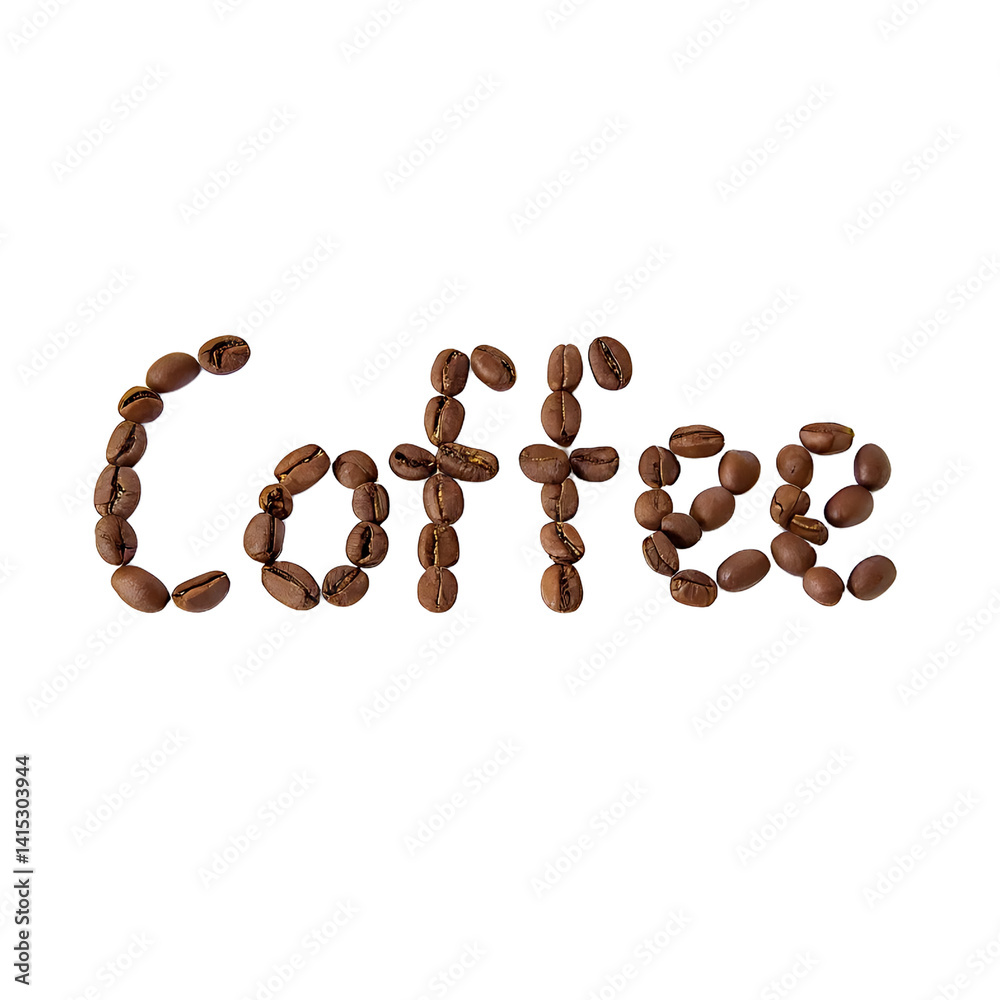 Coffee Beans Spelled Out with PNG and transparent background Coffee Beans Spelled Out with PNG and transparent background