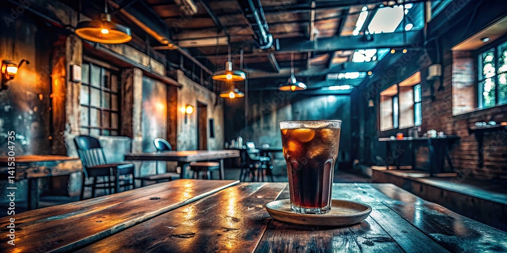 Obraz premium Urban Exploration Coffee Shop: Iced Americano & Black Coffee Photography