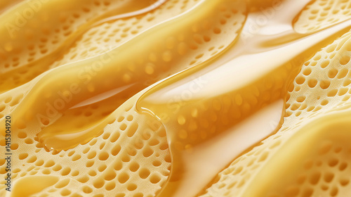 Obraz na płótnie Golden waffles with butter and syrup drip w salonie