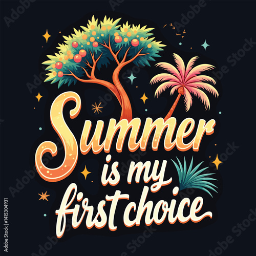 Typography summer with beech and sunset lover t-shirt design vector.