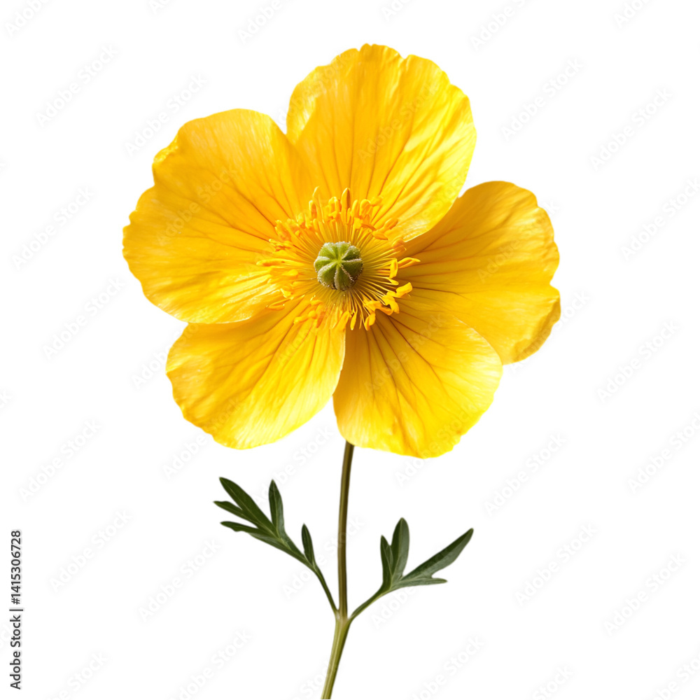 Bright Yellow Flower on Black Background Botanical Beauty Bright Yellow Flower on Black Background Botanical Beauty