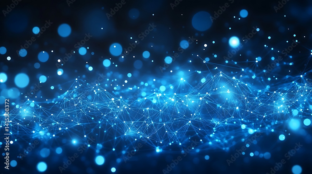 Obraz premium Glowing Blue Network Abstract Background