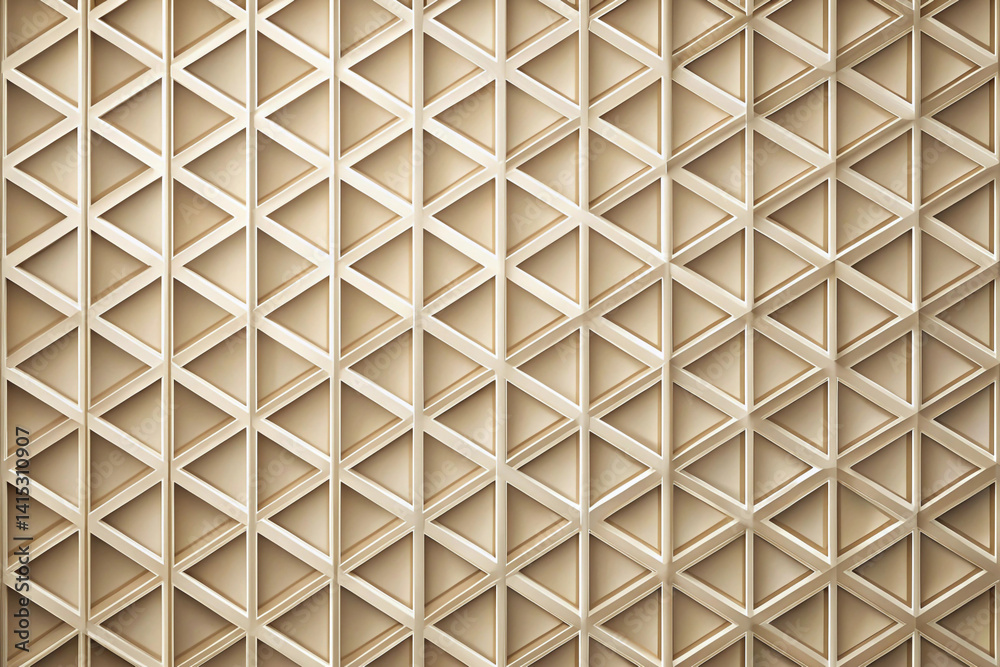 Neutral beige with inset grid shapes in 3D relief Neutral beige with inset grid shapes in 3D relief