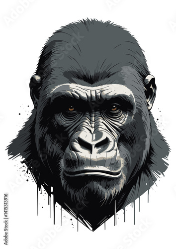 Gorilla Portrait Clipart