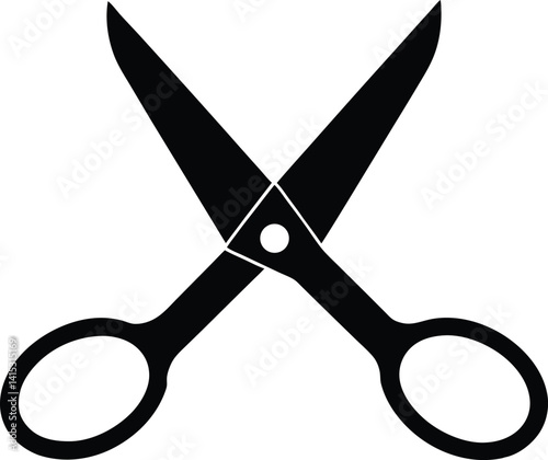  Black silhouette of scissors, representing cutting, craft, and DIY activities, ideal for design, tools, and arts and crafts-themed projects.