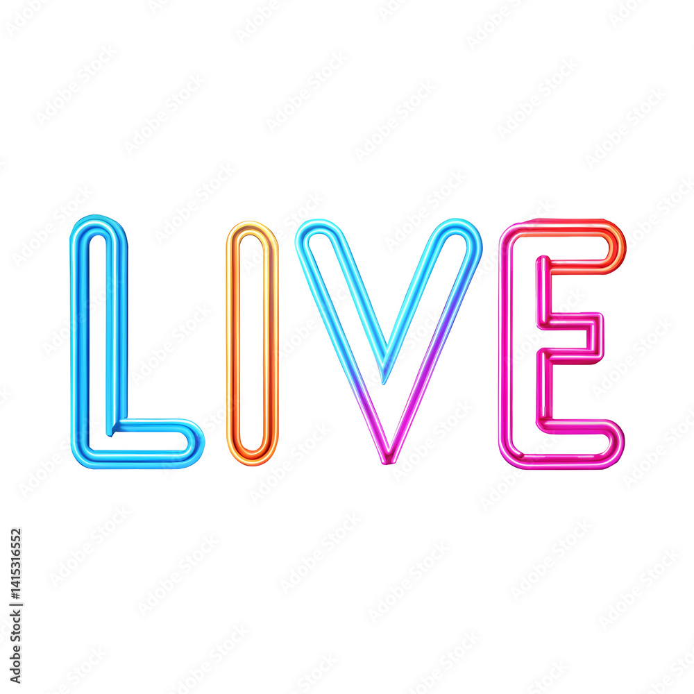 lettering live icon on a transparent background lettering live icon on a transparent background