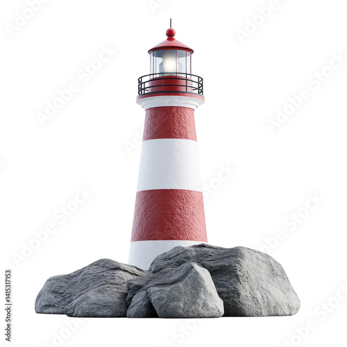 A majestic lighthouse standing firmly on a rocky outcrop shining brightly over turbulent waters guiding ships safely home.