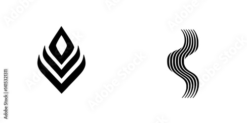 Stylish vector illustration icons representing sleek shapes and modern design elements for innovative projects