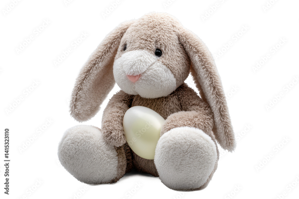 Plush Easter Bunny Holding a Glowing Egg: A Symbol of Springtime Joy and the Magic of New Beginnings. Plush Easter Bunny Holding a Glowing Egg: A Symbol of Springtime Joy and the Magic of New Beginnings.