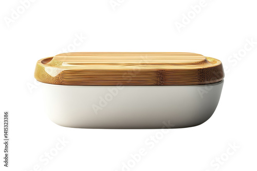 Wallpaper Mural Elegant ceramic bamboo food storage container perfect for preserving freshness and adding a touch of natural style to your kitchen A on transparent background Torontodigital.ca