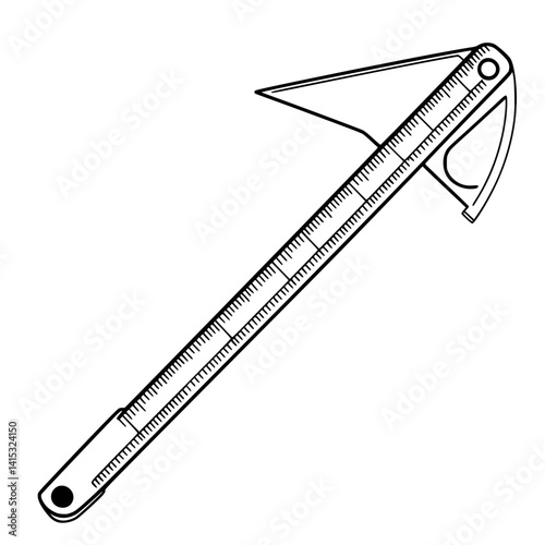 Vector illustration of a precision measuring tool designed for architects, engineers, and designers in construction and drafting