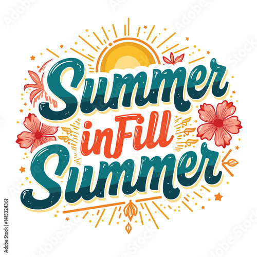 Typography summer with beech and sunset lover t-shirt design vector.