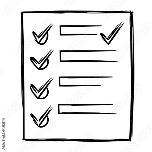 Checklist icon representing task completion and organization in vector illustration style for productivity tools