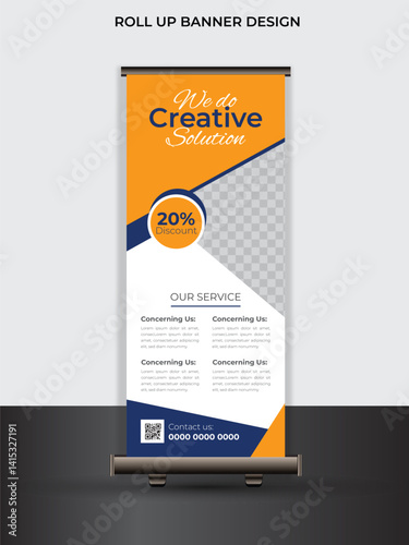 Roll up banner vector design for corporate business institute.