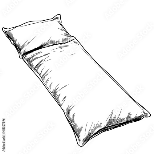 Soft pillow resting on a comfortable bed surface ready for a cozy night's sleep in a serene bedroom setting