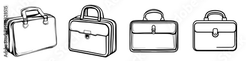 Vector illustration of various briefcase designs showcasing diverse styles and features for professional use in modern workplaces